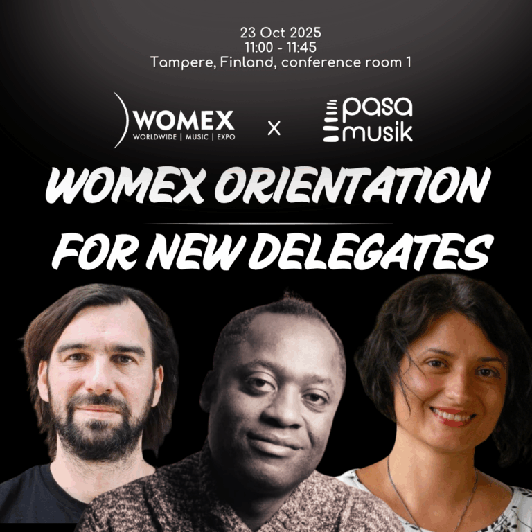 Patrice Agbokou (Pasa Musik) participe à la session WOMEX Orientation for New Delegates